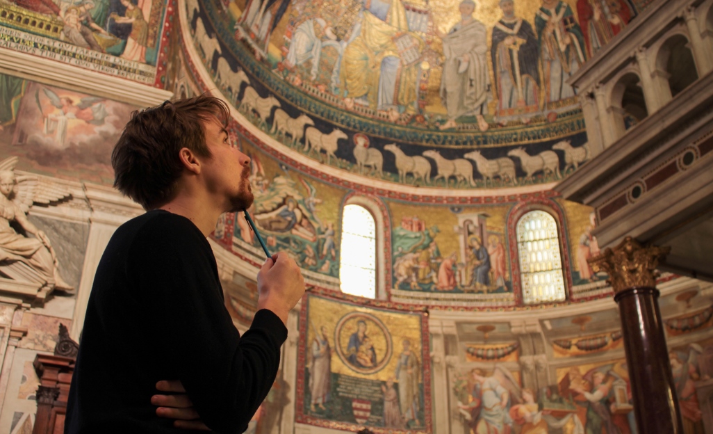 Student in Santa Maria in Trastevere Church