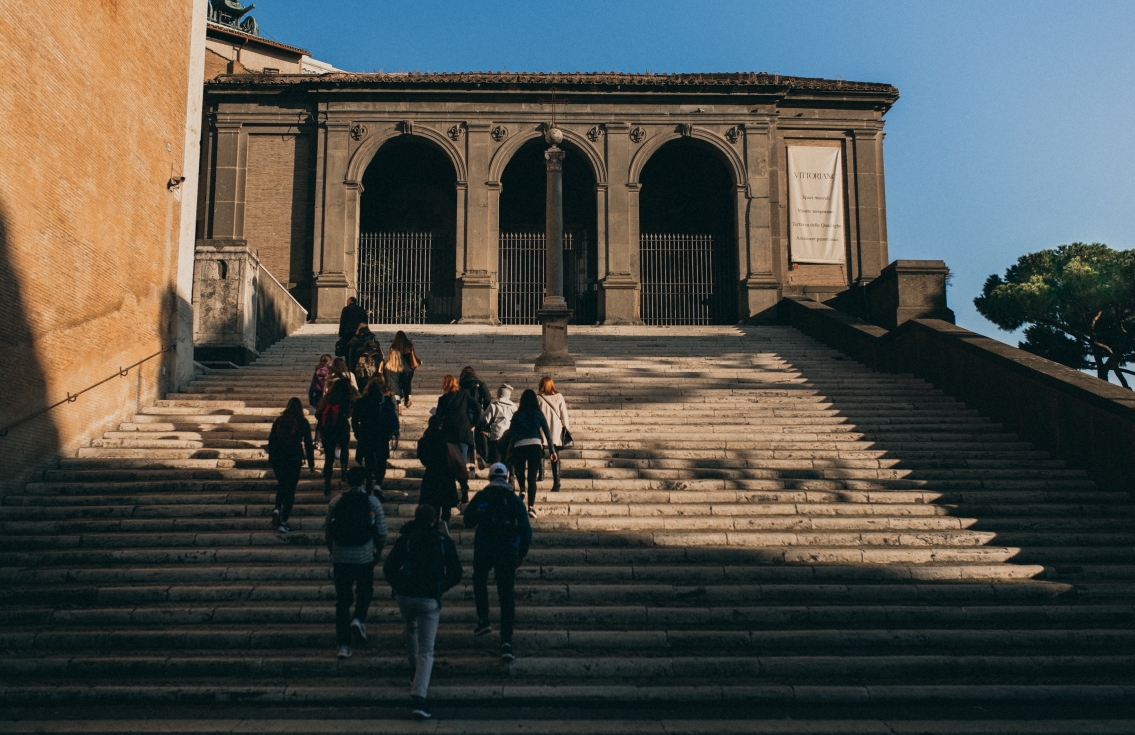 Group of student on Capitoline Hill