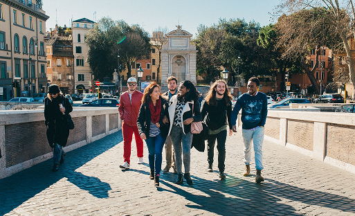 Students walking together