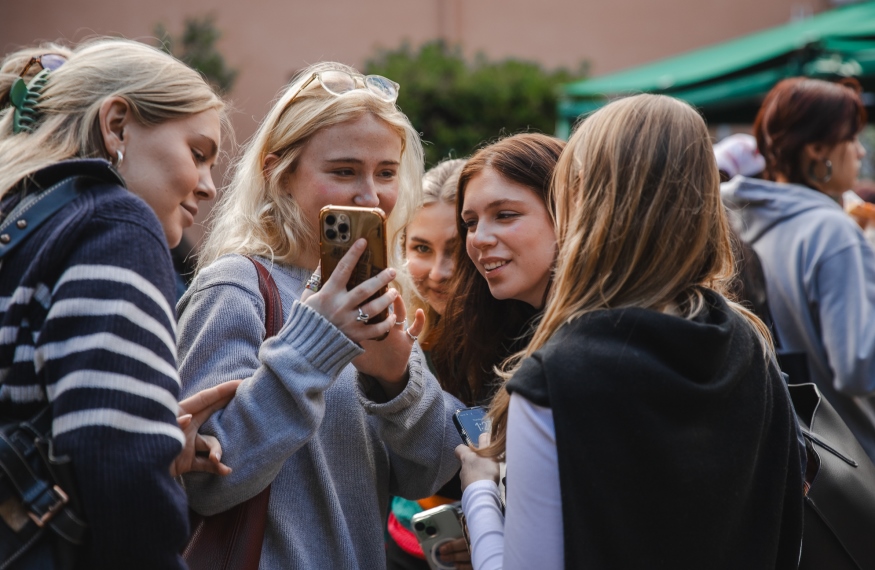 Students interacting