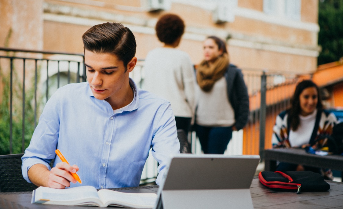 Student working