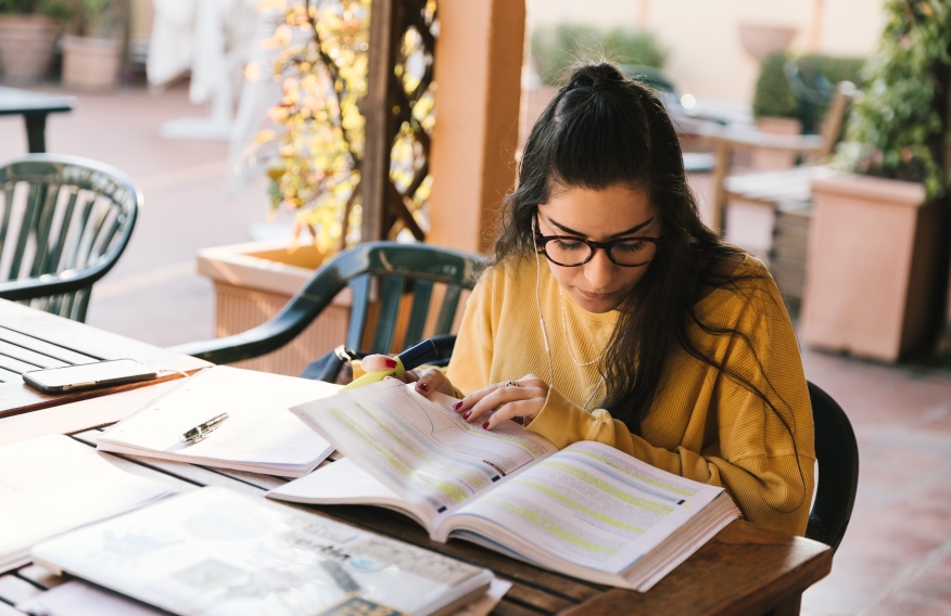 Student studying for a test