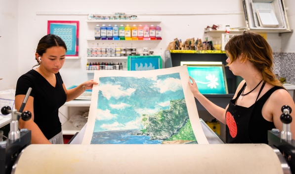 Students in art lab