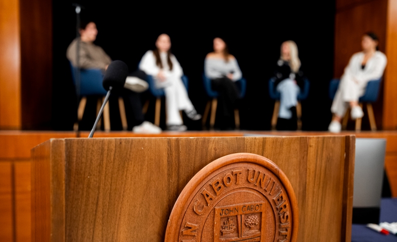 Students in debate simulation