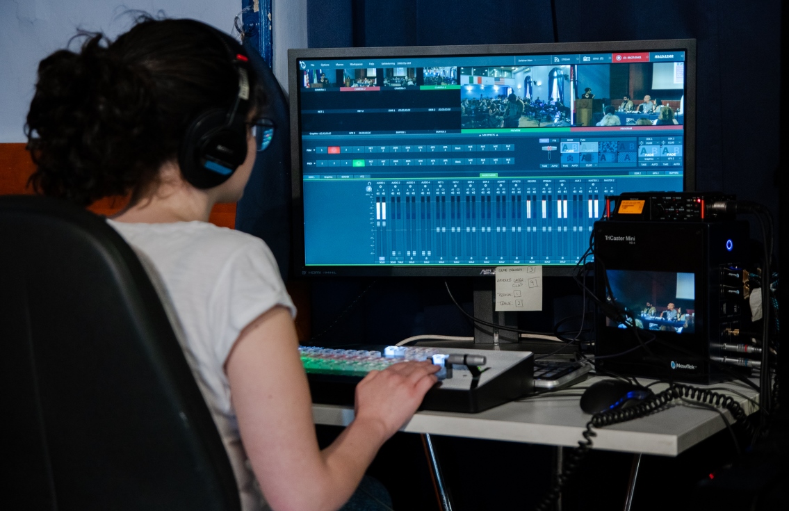 Student in the control room