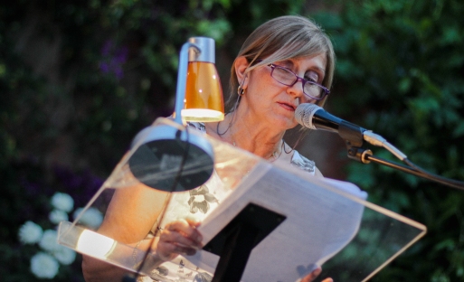 Professor Cocciolillo reciting poetry at the InVerse festival