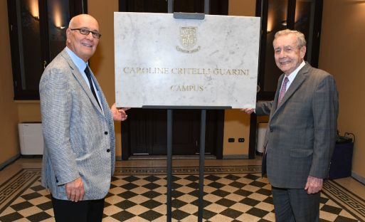 Frank J. Guarini (right) with President Pavoncello