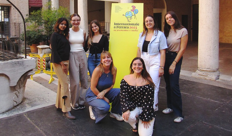 Back row from left: Annalucia Scotto di Clemente, Michela Noris, Eleonora Prior, Amber Alexander, Vishwa Parmar. Front row from left: Federica Bocco, Gea Villa.
