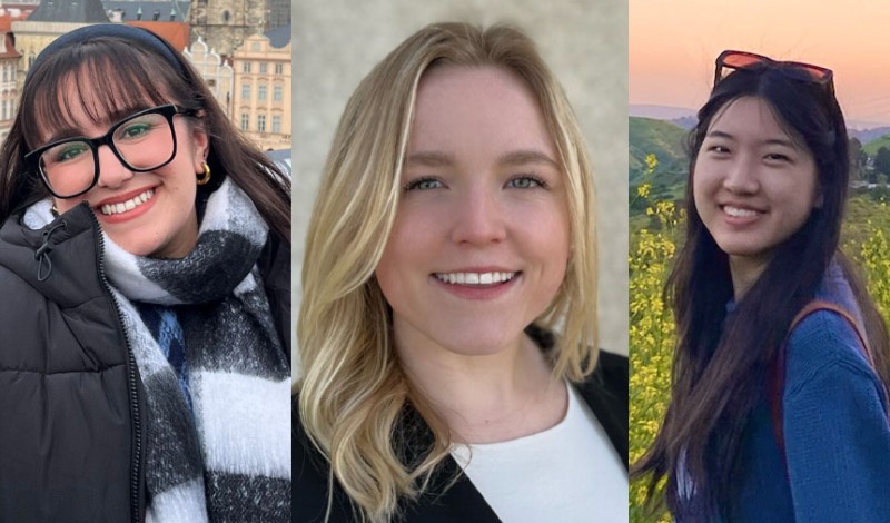 Spring 2024 Triggering Change Competition Winners. From left: Ekaterina Forakis, Olivia Strom, and Jane Morrison