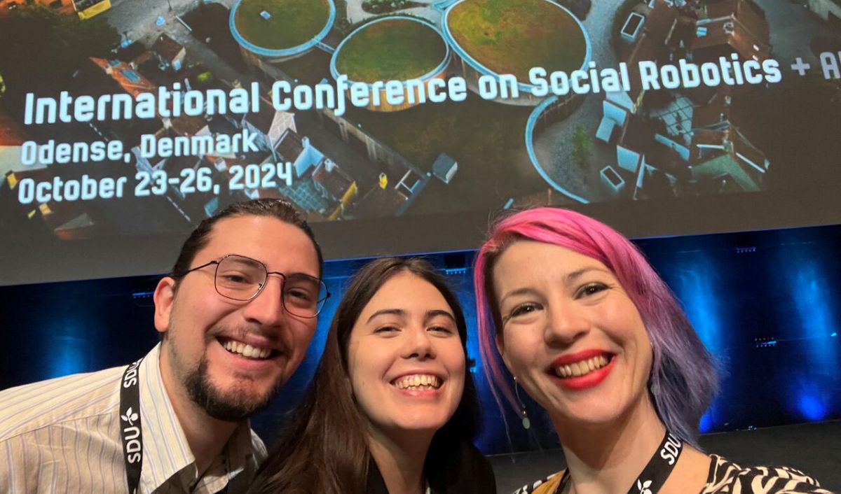 From left: alumni Anthony Tricarico and Luisa Porzio, and Professor Merel Keijsers