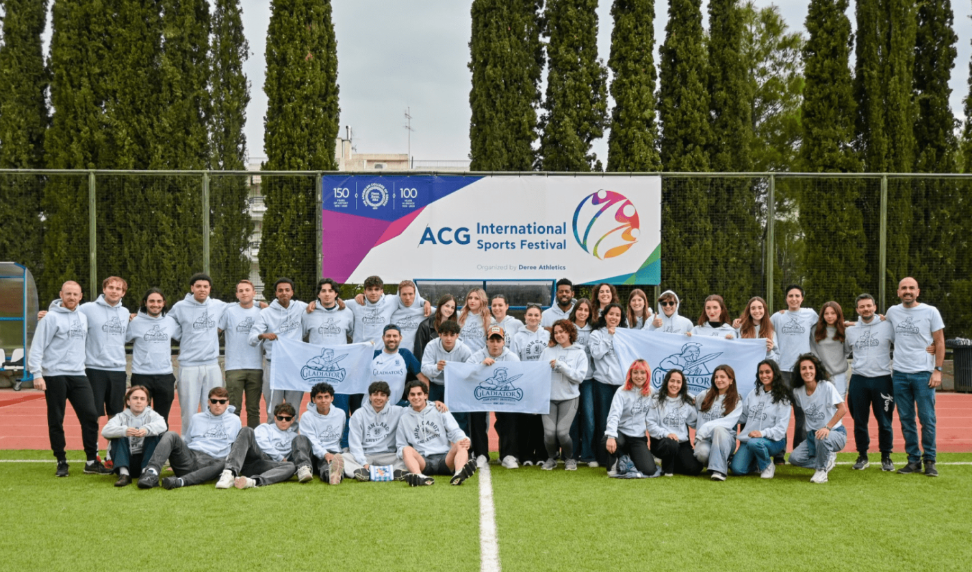 JCU student athletes and staff for the International Sports Festival in Athens, Greece
