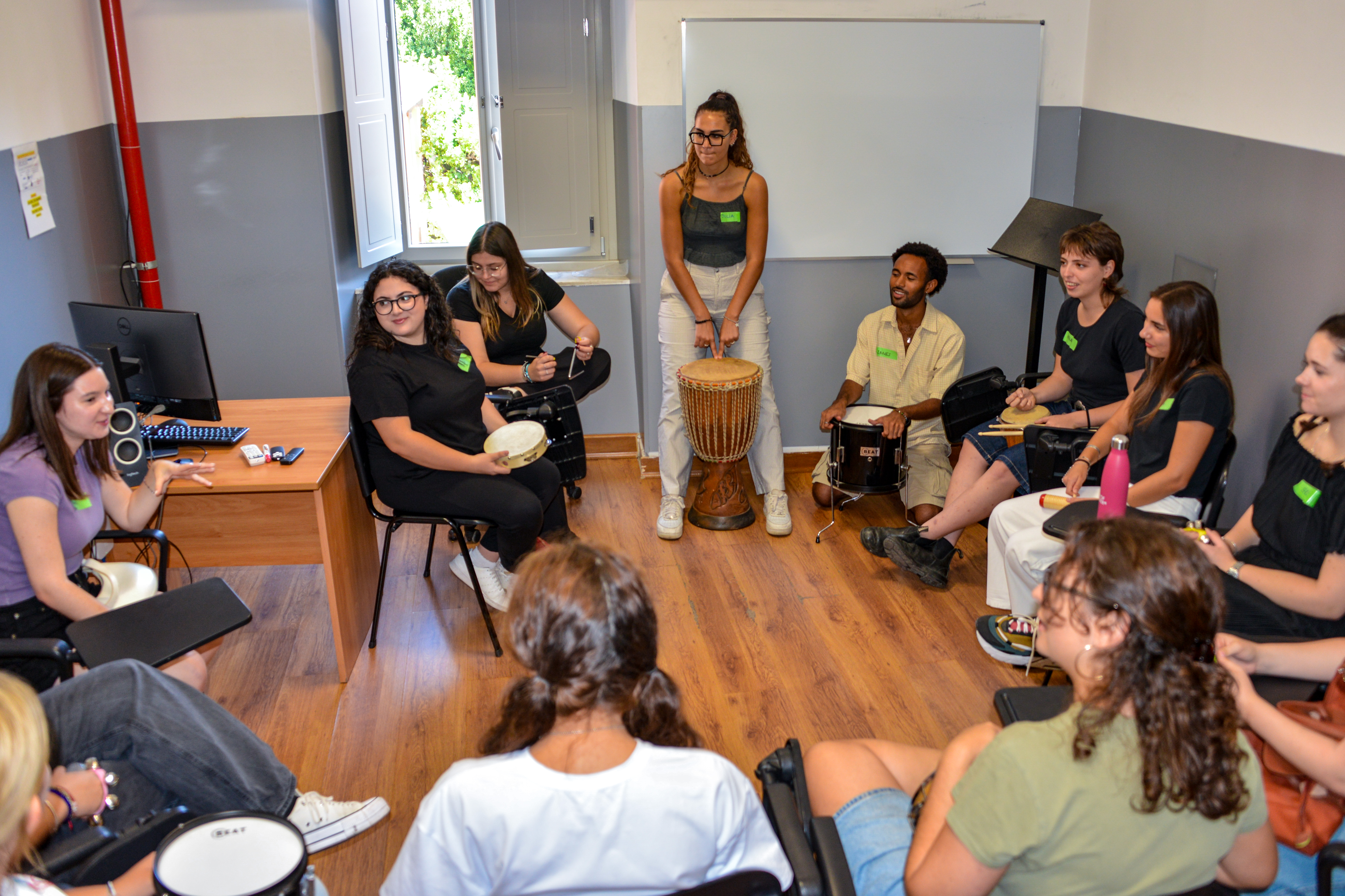 Students at the intensive team-building training