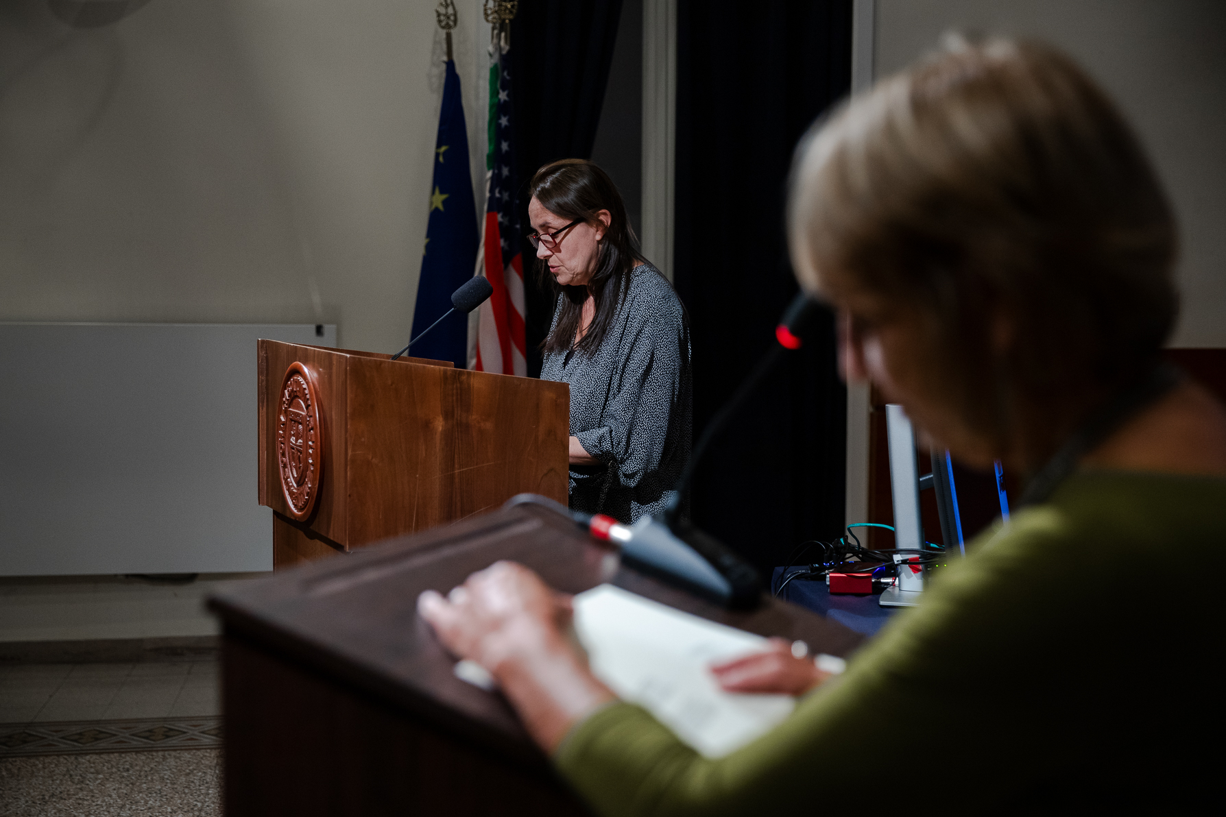 Poet Fiammetta Cirilli (left) and translator Lauren Sunstein