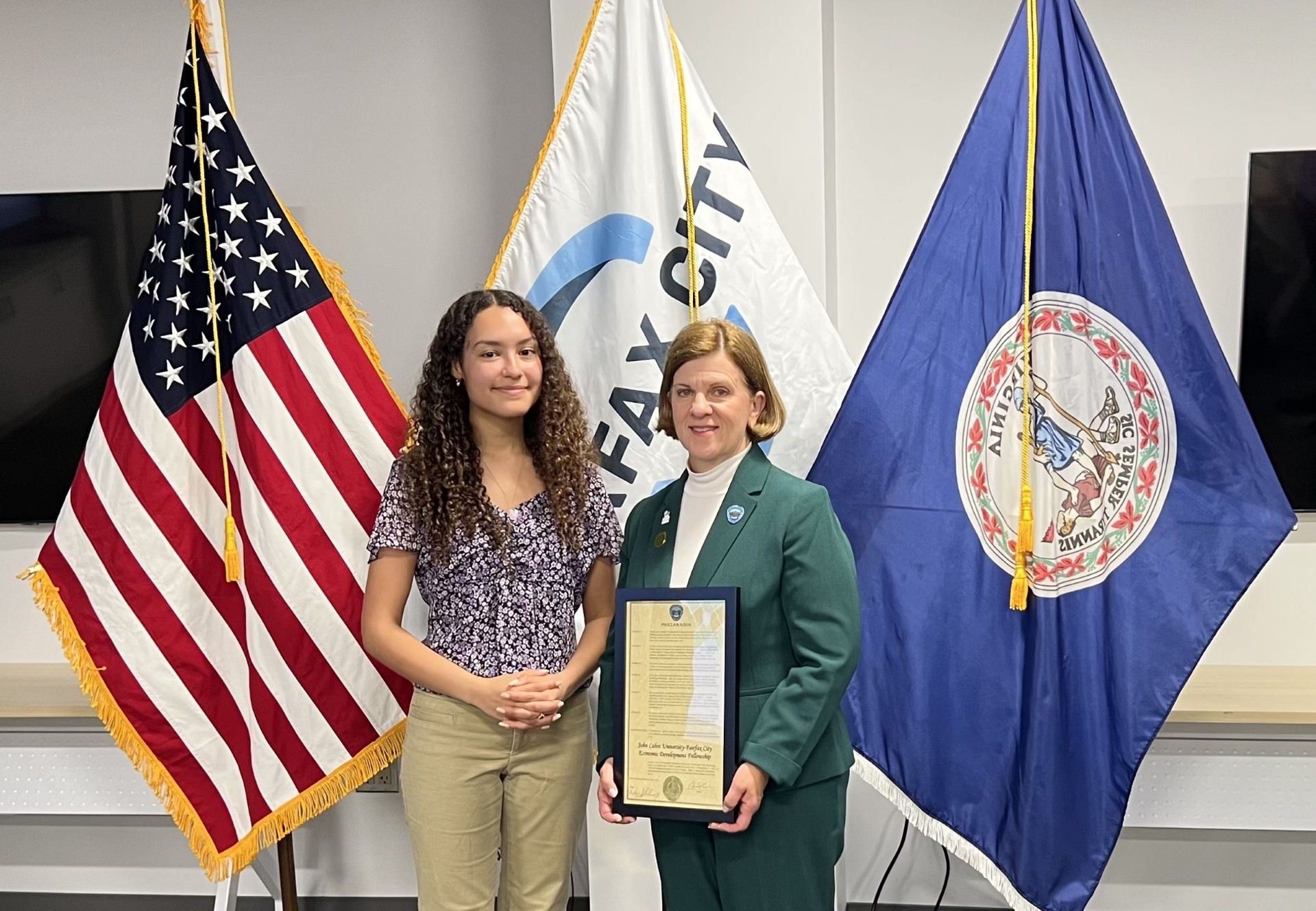 Nina Lange and Catherine Read, Mayor of Fairfax City