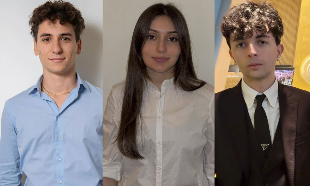 Students Alessio Berta, Francesco Calcagno, and Giulia Tatangelo