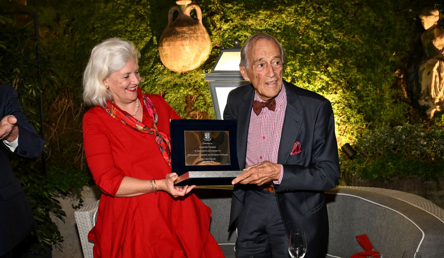 Frederick Vreeland and his wife, Sandra Zwallo Vreeland at the JCU President's Gala in 2024