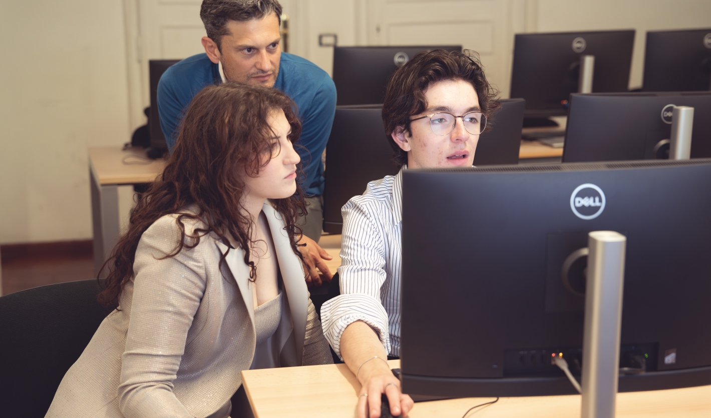 Professor Angelini with students