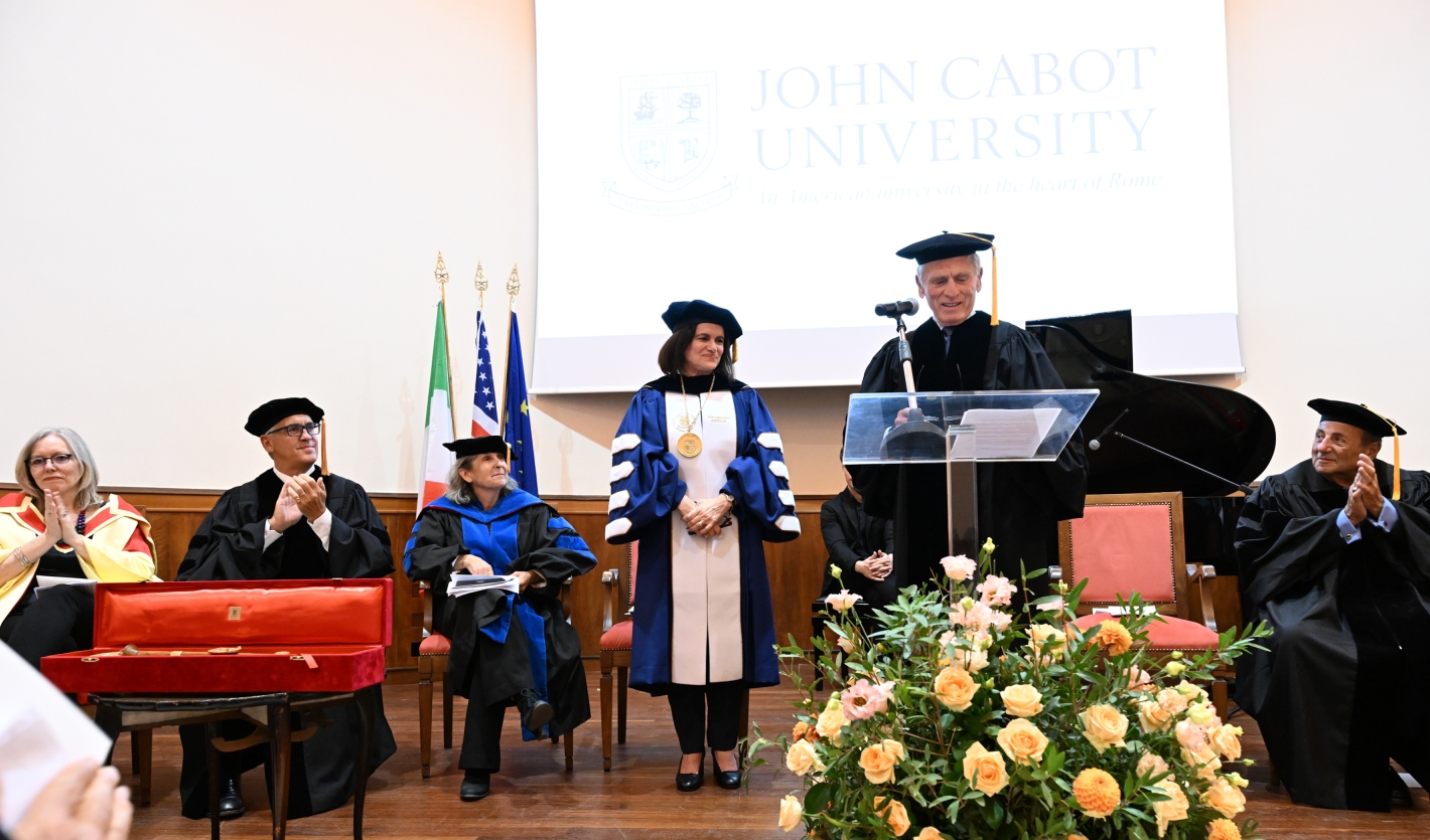 From left: Professor Tara Keenan, Vice President of Academics Mary Merva, President Antonia Maioni, Trustee William J. Martini, Vice Chair Board of Trustees Frank Desiderio