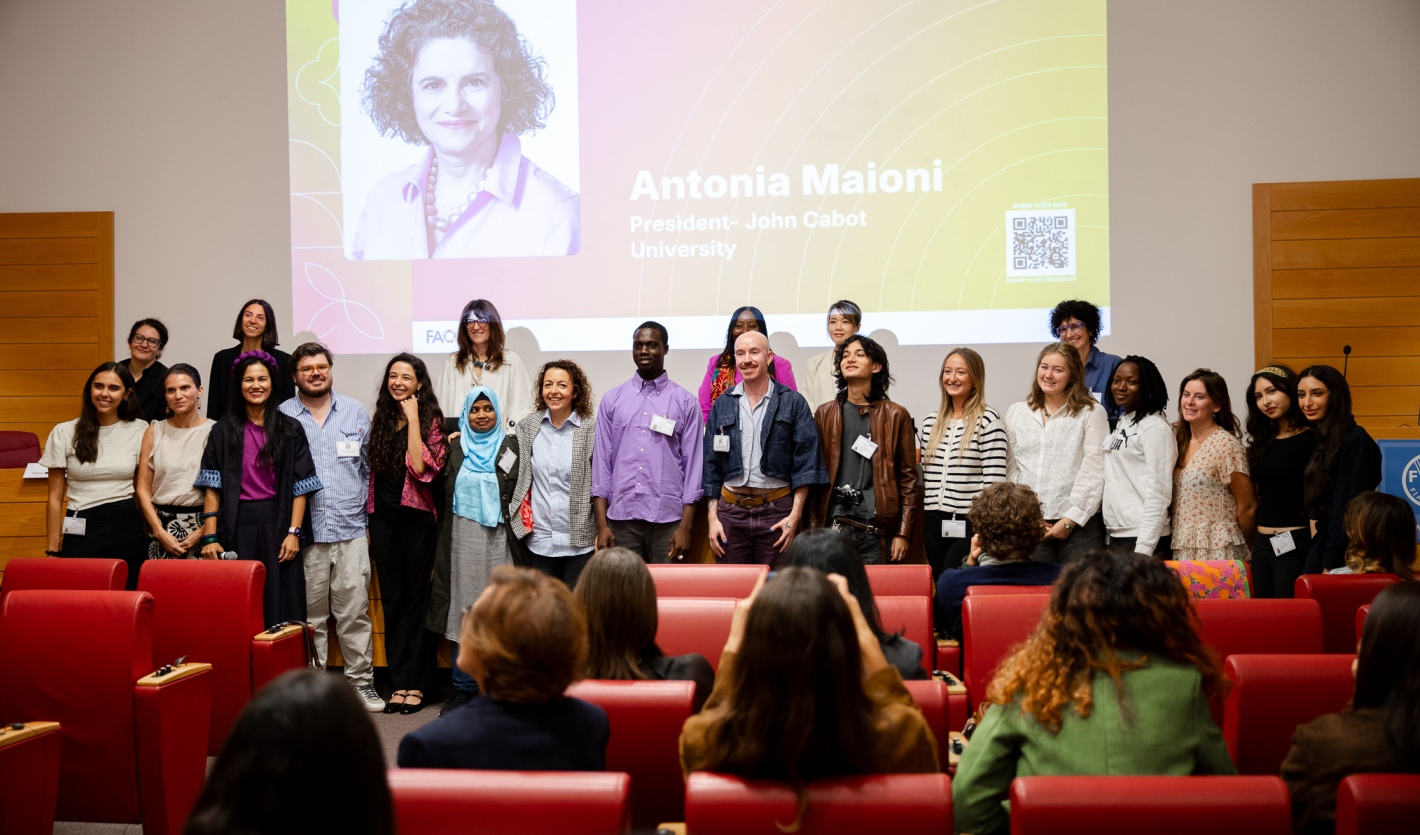Students and panelists at FAO