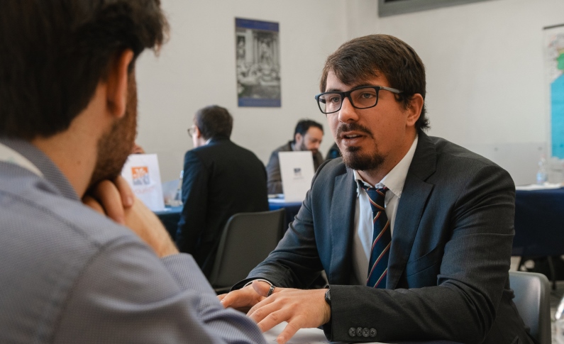Student at career fair