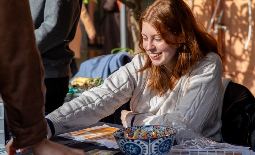 JCU Student at booth