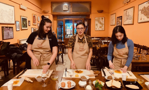 Students in a cooking class