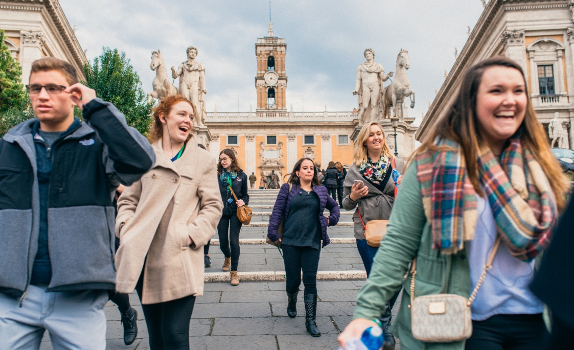 Students exploring Rome for orientation