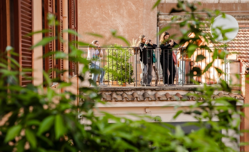 Students on the terrace