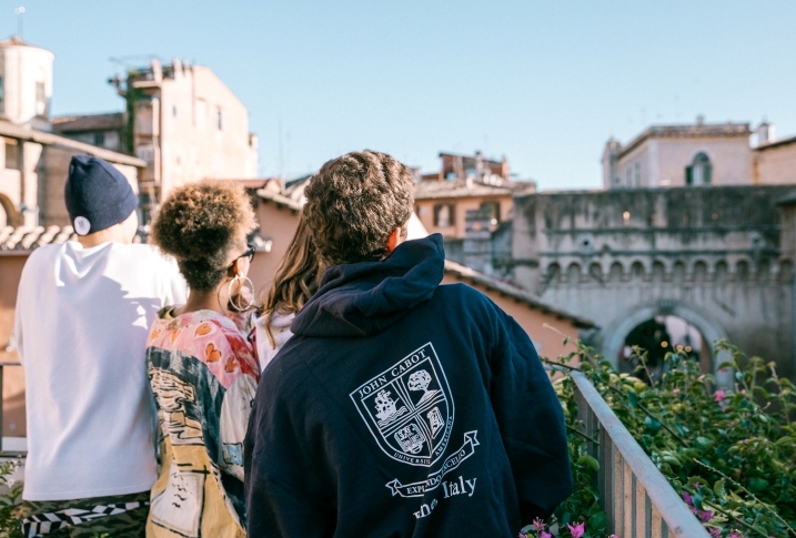 JCU students on terrace